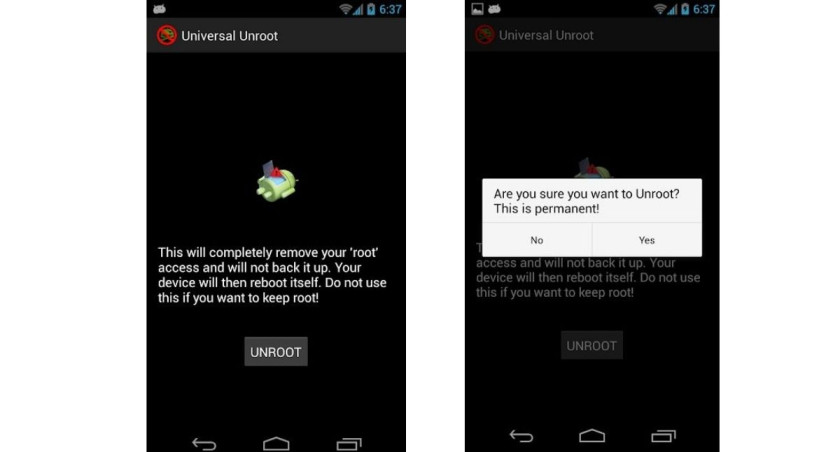 Unroot Android Using Universal Unroot App