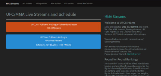 Freestream live online ufc