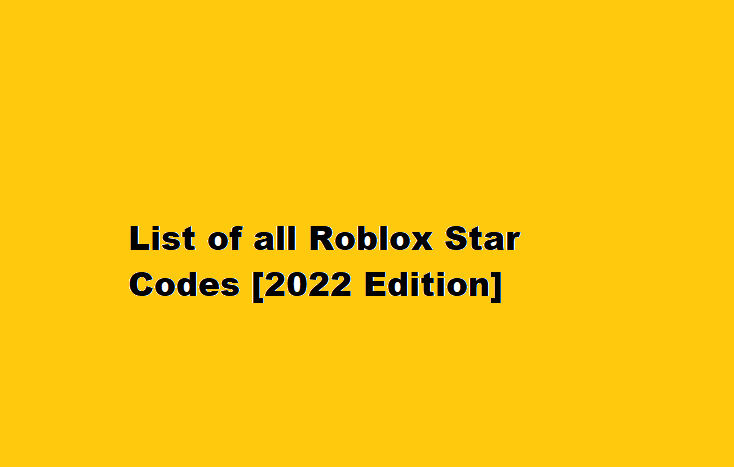 List of all Roblox Star Codes