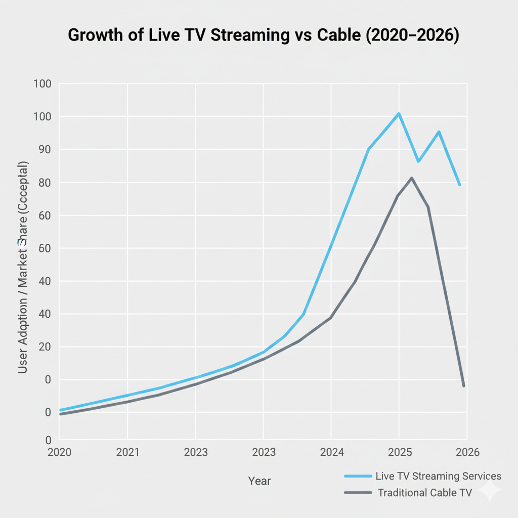 Growth of Live TV Streaming vs Cable