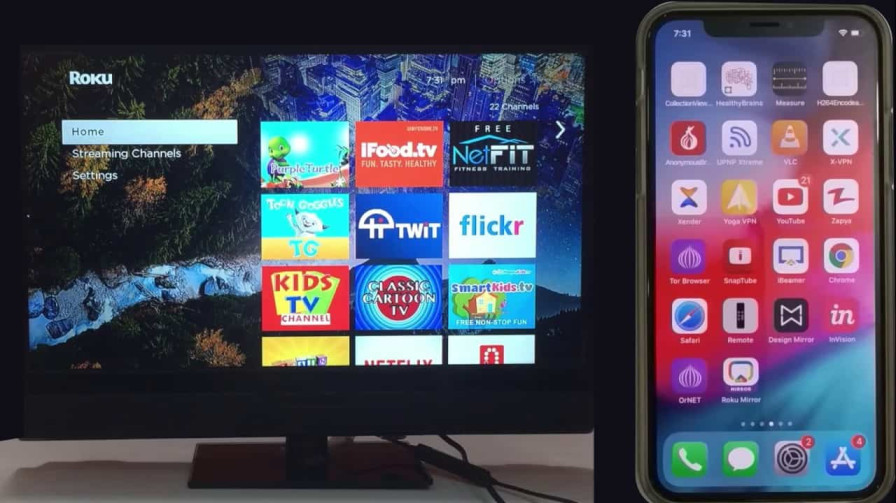 Mirror an iPhone Screen to a Roku TV without Using WiFi