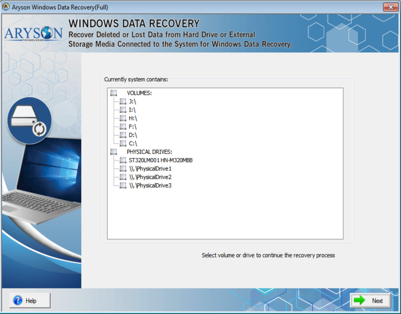 aryson windows data recovery