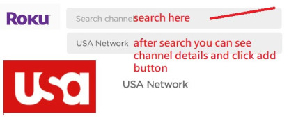 usanetwork search-channel-roku-store