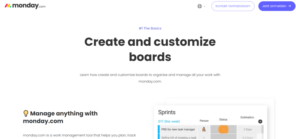 Monday.com Customizable Work Boards
