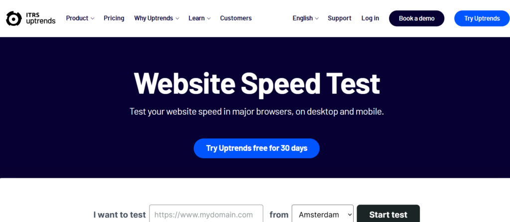 Uptrends Website Speed Test