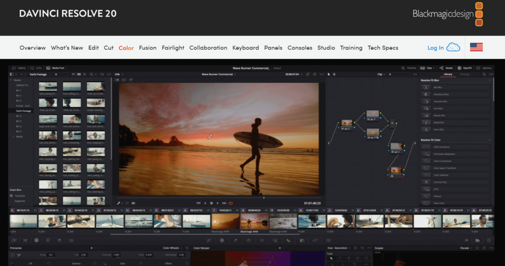 davinci resolve Color Grading Tools