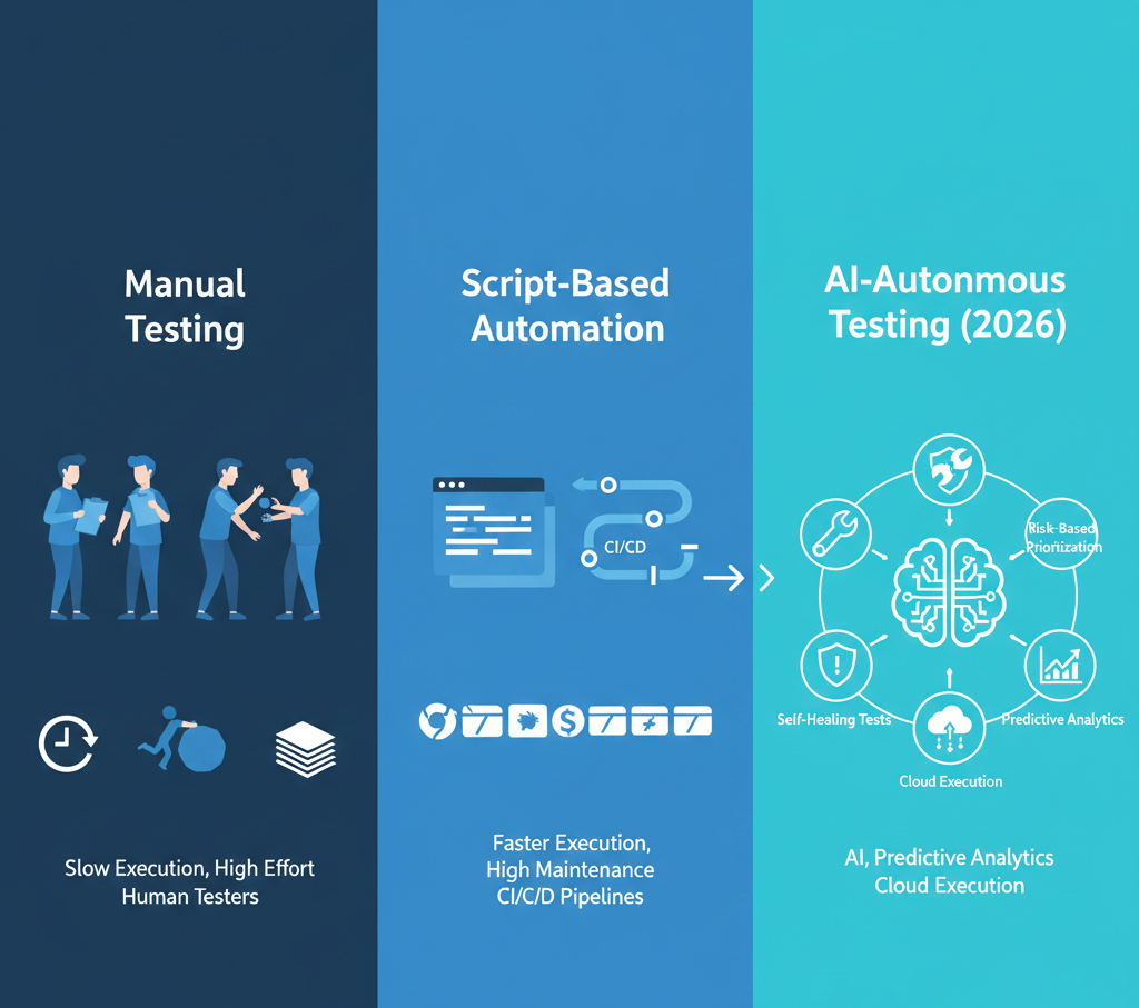Automation Testing Evolution Manual → Scripted → AI-Autonomous