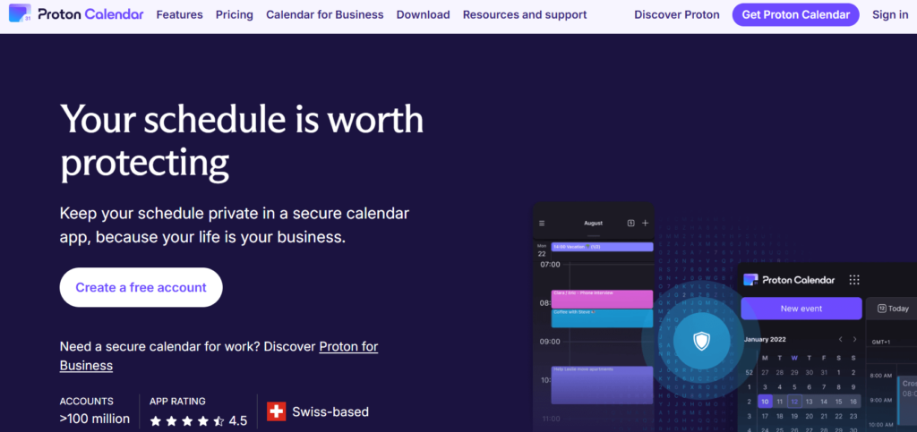 ProtonMail Encrypted Calendar and Contacts