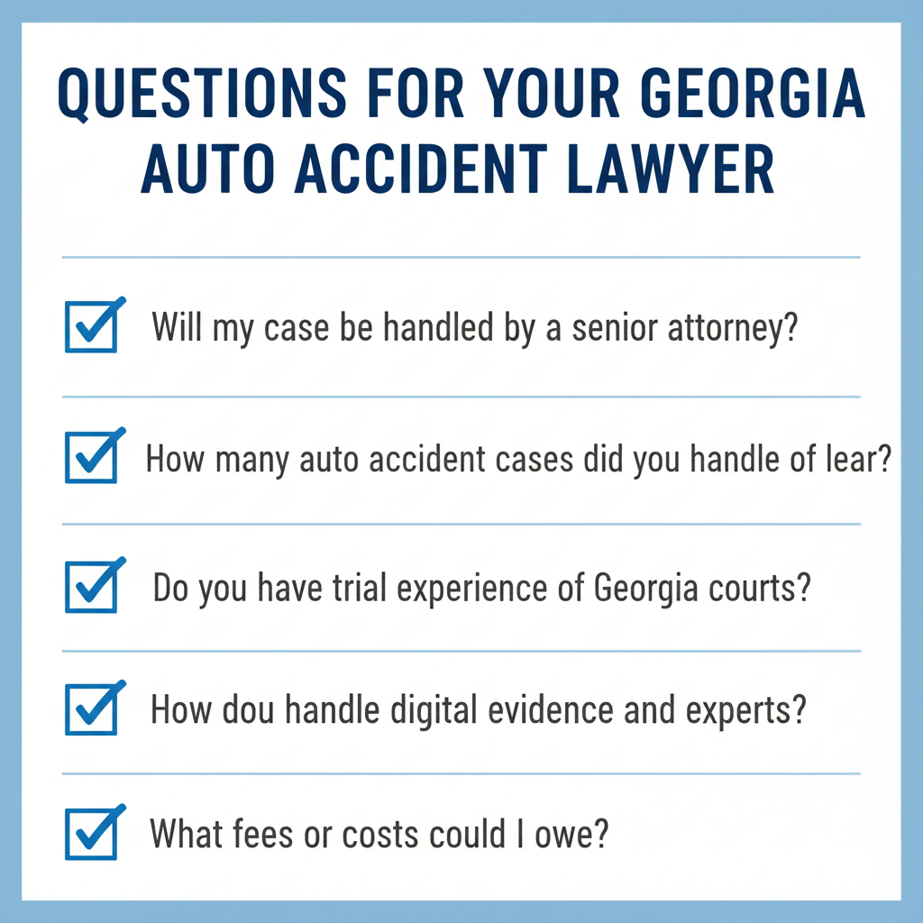 Checklist Questions to Ask Before Hiring a Georgia Auto Accident Lawyer