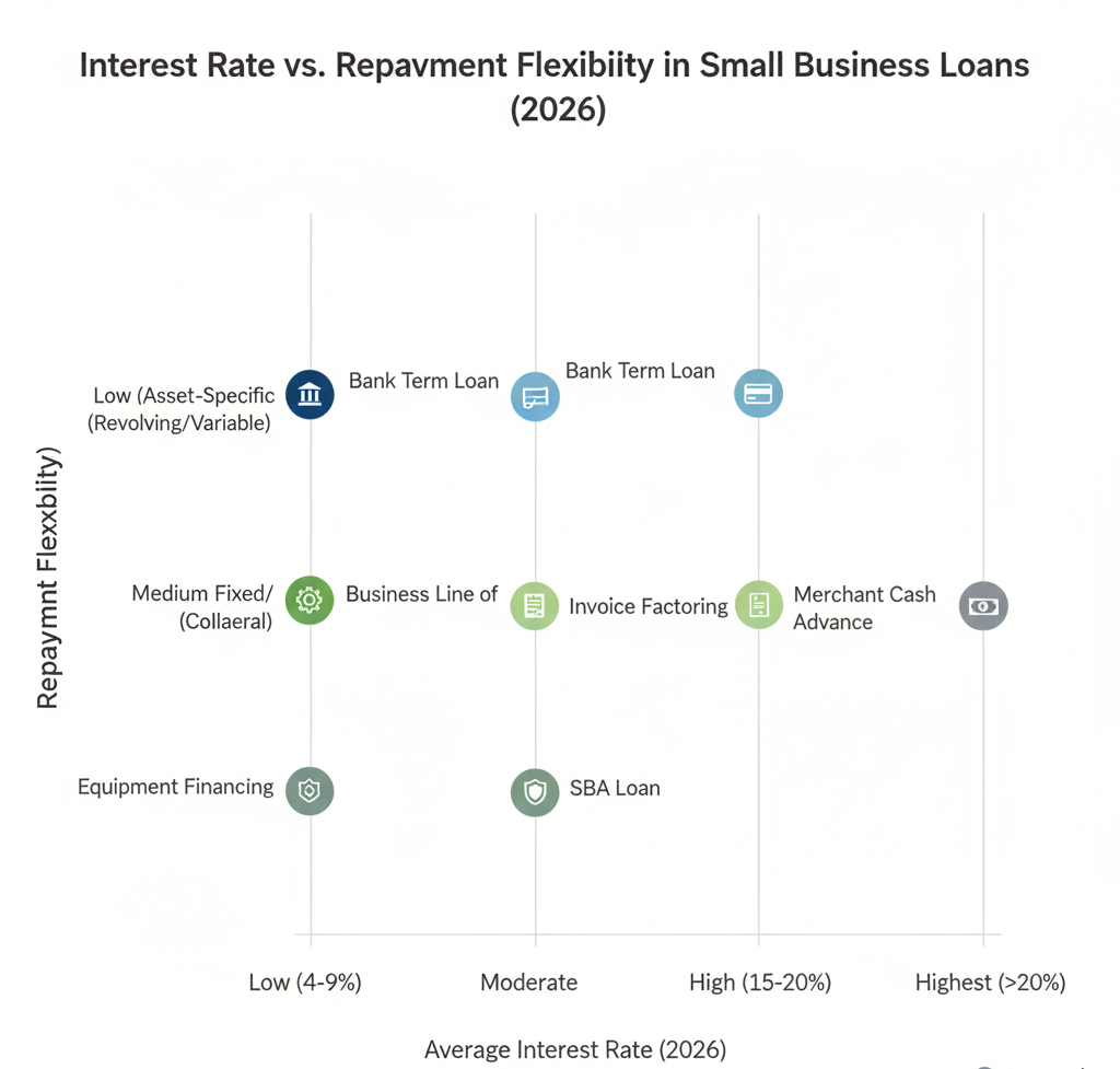 Interest Rates vs Repayment Flexibility Across Small Business Loans