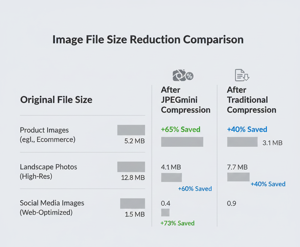 JPEGmini vs Traditional Compression File Size Reduction (2026)