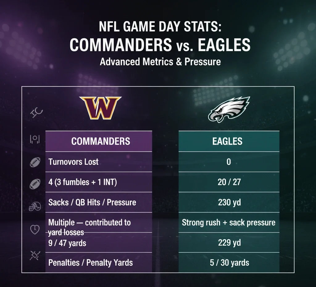 philadelphia eagles vs washington commanders match player stats