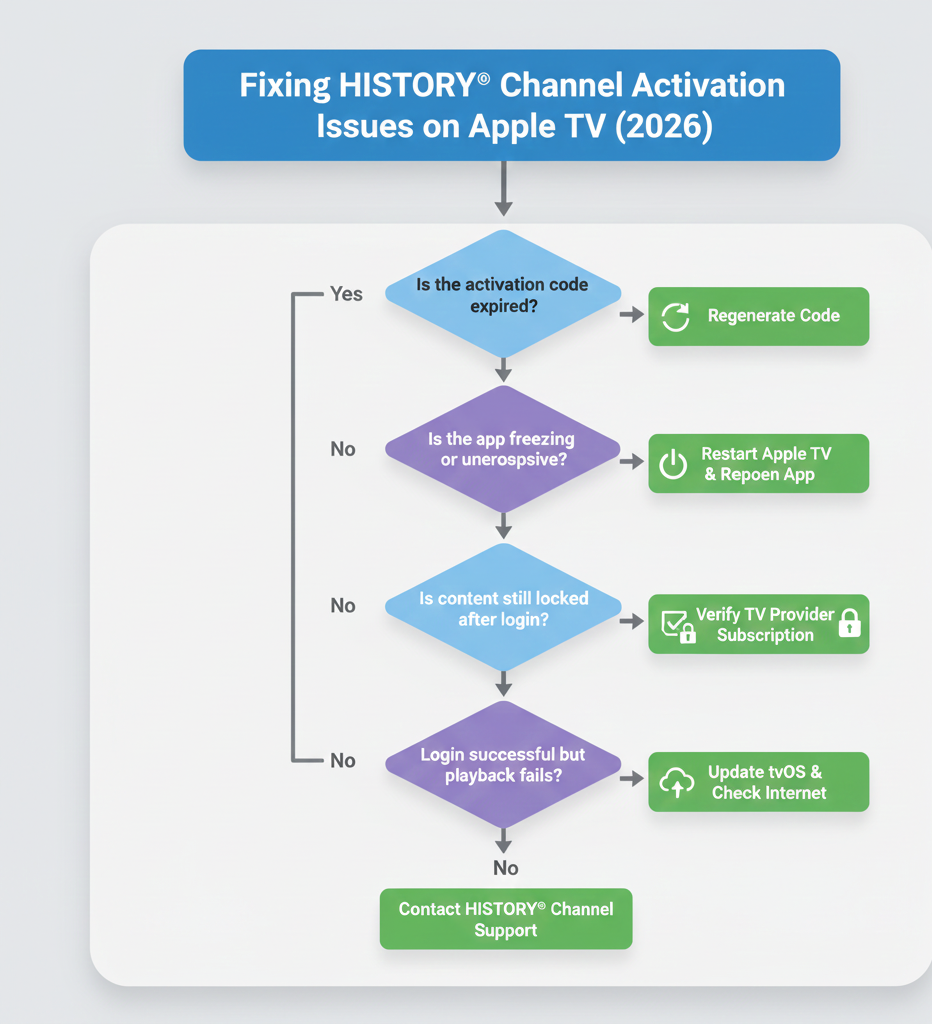 History Channel Activation Issues on Apple TV