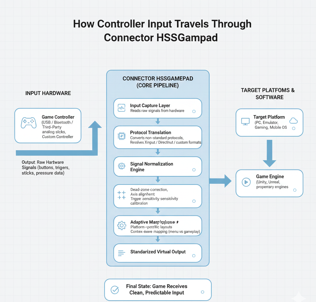 How Controller Input Travels Through Connector HSSGamepad