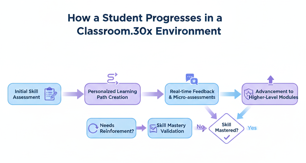 How a Student Progresses in a Classroom.30x Environment